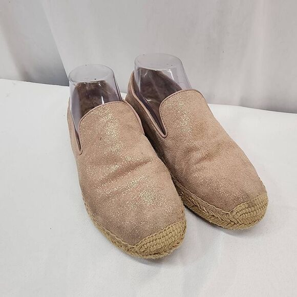 UGG Australia Women Sandrinne II Gold Metallic Slip On Espadrille Size 6.5 - Picture 1 of 6